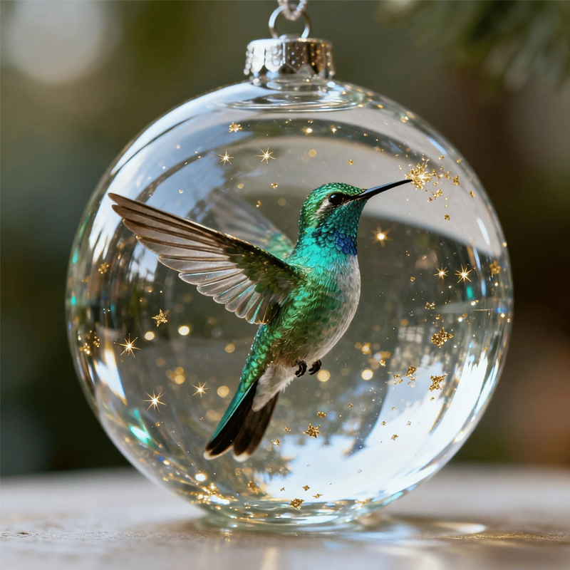 🐦 50% OFF NOW! ✨ Nature's Bird Glass-Look Sphere Ornament - Realistic Feathered Design with Weather-Resistant Finish for Garden & Patio Decor 🌿🌟
