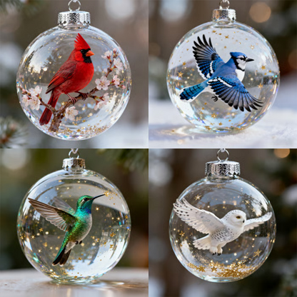 🐦 50% OFF NOW! ✨ Nature's Bird Glass-Look Sphere Ornament - Realistic Feathered Design with Weather-Resistant Finish for Garden & Patio Decor 🌿🌟
